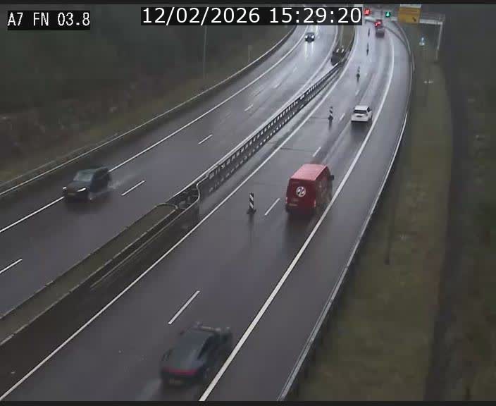 <h2>Caméra autoroute Luxembourg A7 - Passage à gibier Rëngelbour - direction Tunnel Stafelter</h2>