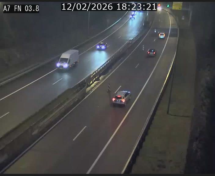 <h2>Caméra autoroute Luxembourg A7 - Passage à gibier Rëngelbour - direction Tunnel Stafelter</h2>