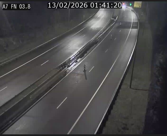Caméra autoroute Luxembourg A7 - Passage à gibier Rëngelbour - direction Tunnel Stafelter