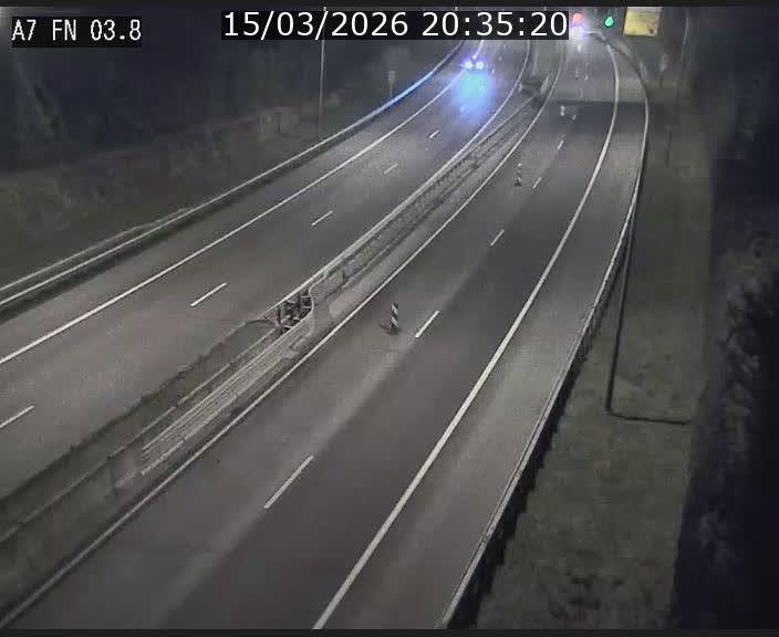 Caméra autoroute Luxembourg A7 - Passage à gibier Rëngelbour - direction Tunnel Stafelter