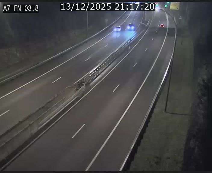 <h2>Caméra autoroute Luxembourg A7 - Passage à gibier Rëngelbour - direction Tunnel Stafelter</h2>