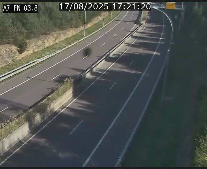 <h2>Caméra autoroute Luxembourg A7 - Passage à gibier Rëngelbour - direction Tunnel Stafelter</h2>