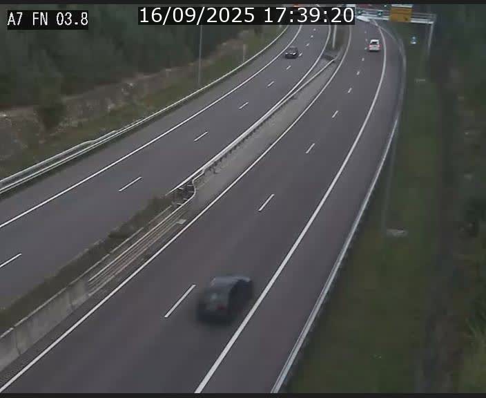 <h2>Caméra autoroute Luxembourg A7 - Passage à gibier Rëngelbour - direction Tunnel Stafelter</h2>