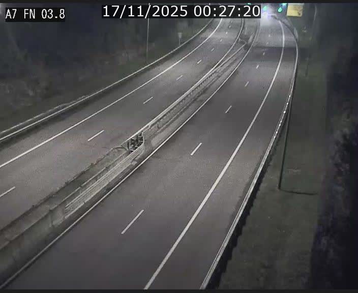 <h2>Caméra autoroute Luxembourg A7 - Passage à gibier Rëngelbour - direction Tunnel Stafelter</h2>
