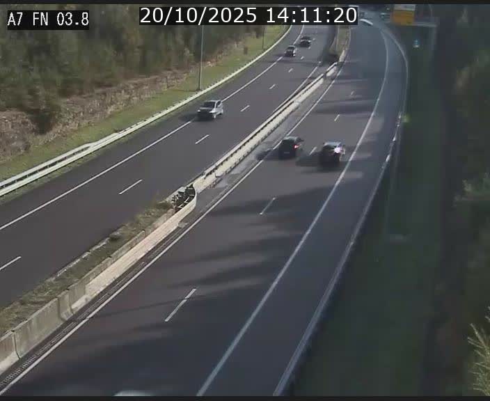 <h2>Caméra autoroute Luxembourg A7 - Passage à gibier Rëngelbour - direction Tunnel Stafelter</h2>