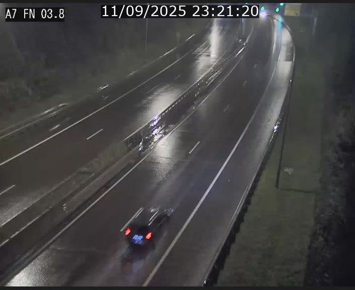 Caméra autoroute Luxembourg A7 - Passage à gibier Rëngelbour - direction Tunnel Stafelter