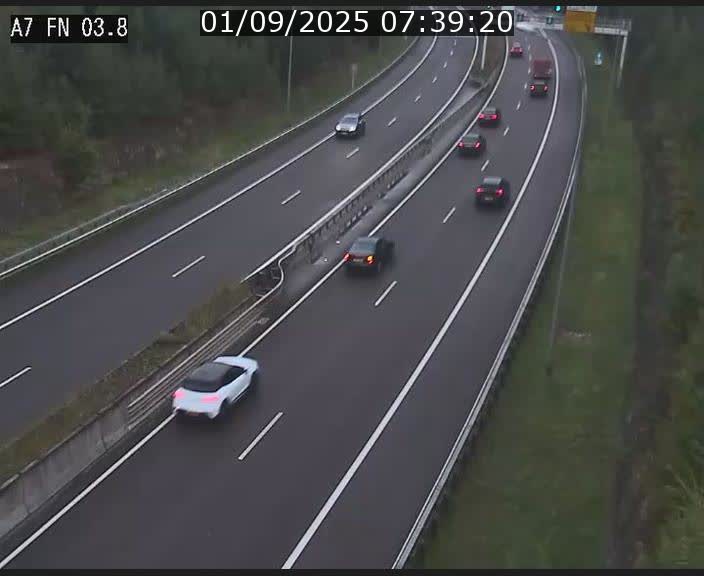 <h2>Caméra autoroute Luxembourg A7 - Passage à gibier Rëngelbour - direction Tunnel Stafelter</h2>