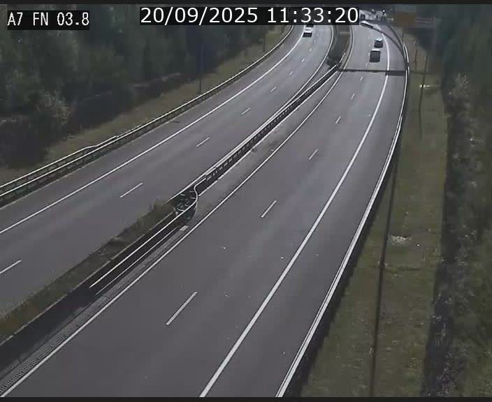 <h2>Caméra autoroute Luxembourg A7 - Passage à gibier Rëngelbour - direction Tunnel Stafelter</h2>
