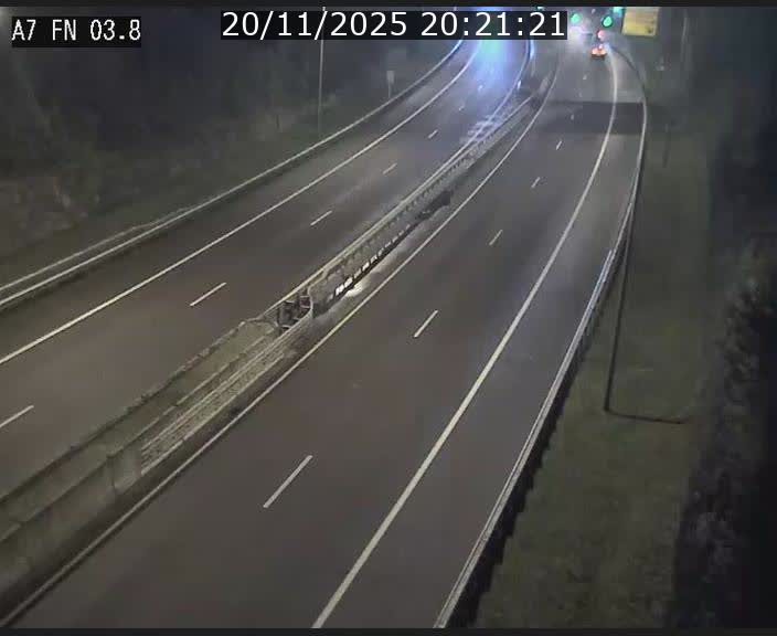 <h2>Caméra autoroute Luxembourg A7 - Passage à gibier Rëngelbour - direction Tunnel Stafelter</h2>
