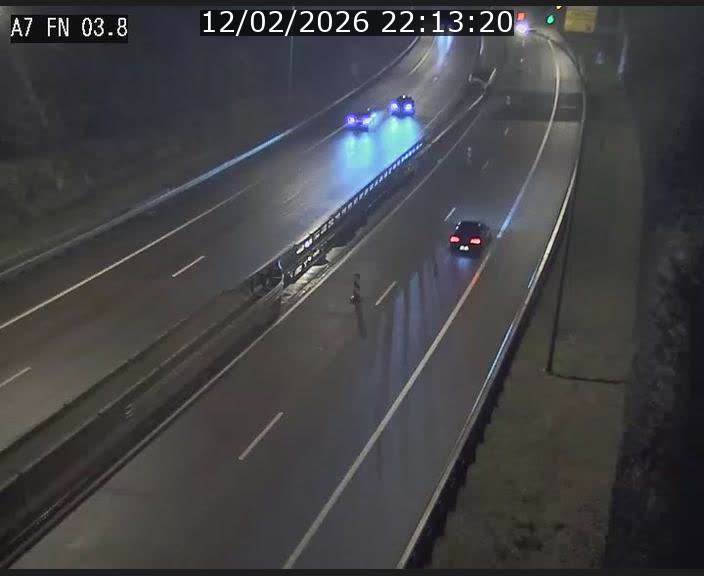 <h2>Caméra autoroute Luxembourg A7 - Passage à gibier Rëngelbour - direction Tunnel Stafelter</h2>