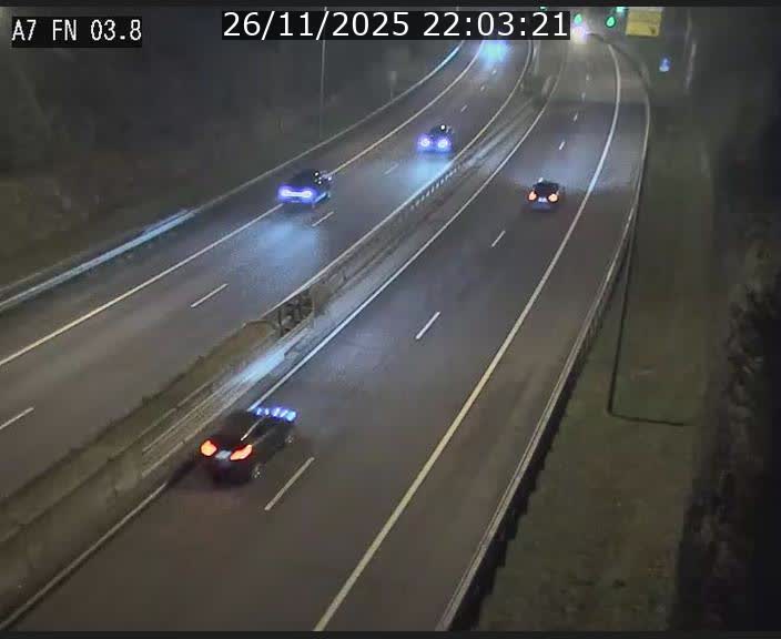 <h2>Caméra autoroute Luxembourg A7 - Passage à gibier Rëngelbour - direction Tunnel Stafelter</h2>