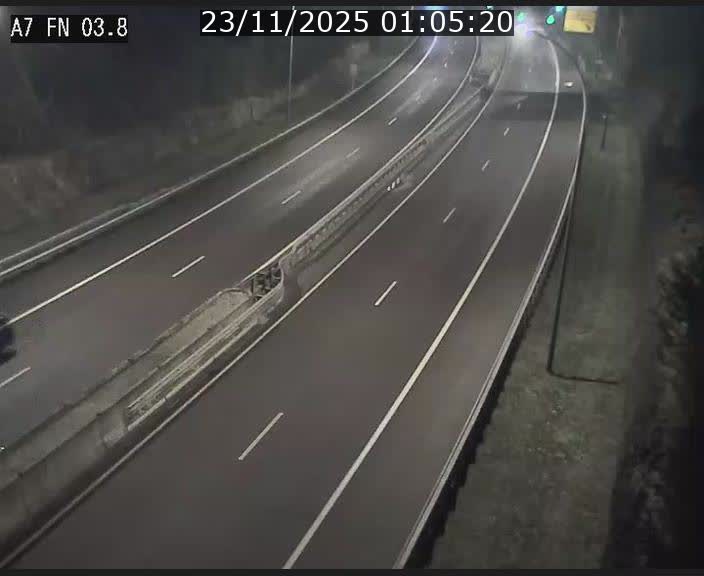 <h2>Caméra autoroute Luxembourg A7 - Passage à gibier Rëngelbour - direction Tunnel Stafelter</h2>