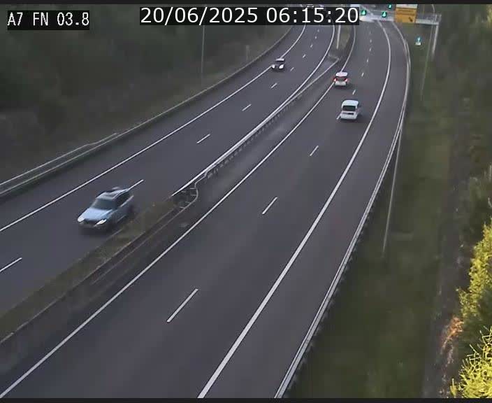 <h2>Caméra autoroute Luxembourg A7 - Passage à gibier Rëngelbour - direction Tunnel Stafelter</h2>