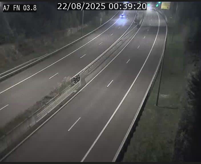 <h2>Caméra autoroute Luxembourg A7 - Passage à gibier Rëngelbour - direction Tunnel Stafelter</h2>