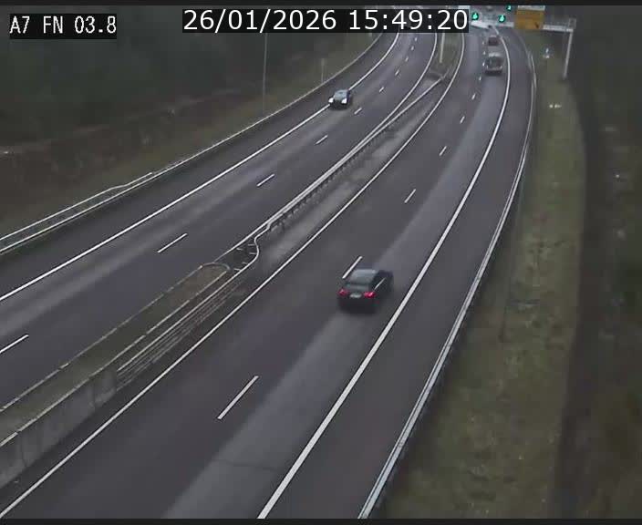 <h2>Caméra autoroute Luxembourg A7 - Passage à gibier Rëngelbour - direction Tunnel Stafelter</h2>