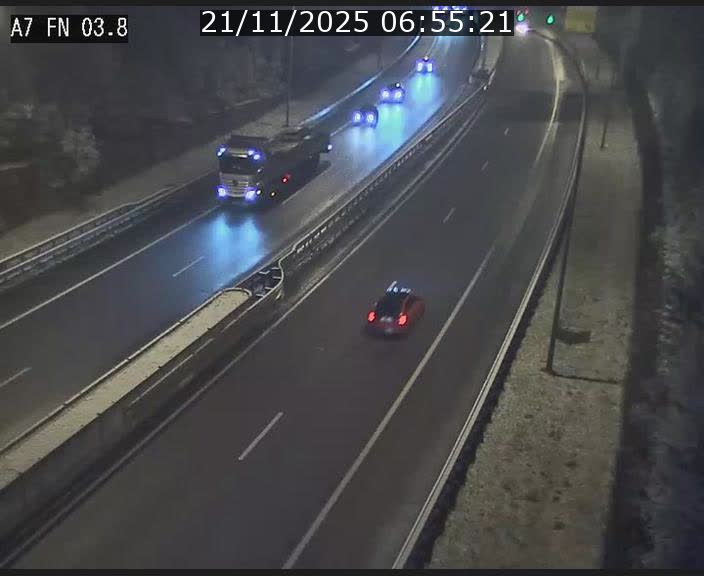 <h2>Caméra autoroute Luxembourg A7 - Passage à gibier Rëngelbour - direction Tunnel Stafelter</h2>
