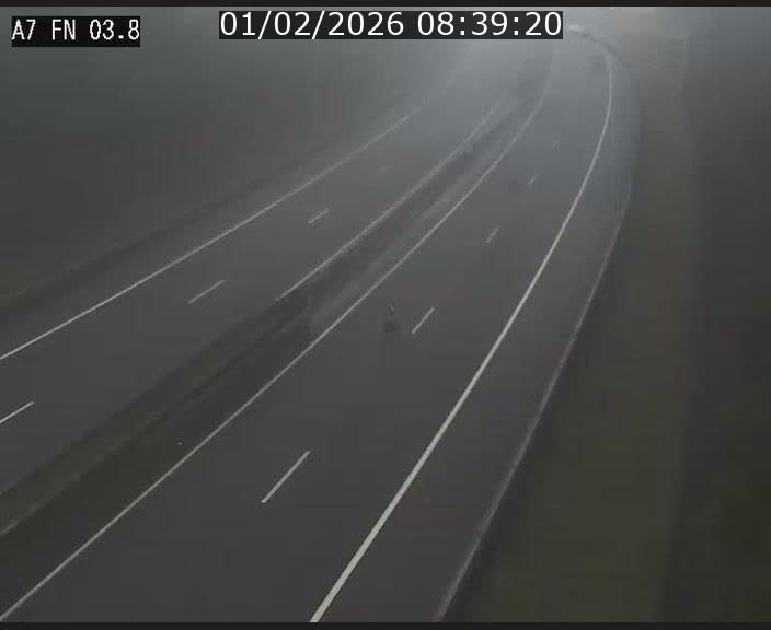 <h2>Caméra autoroute Luxembourg A7 - Passage à gibier Rëngelbour - direction Tunnel Stafelter</h2>