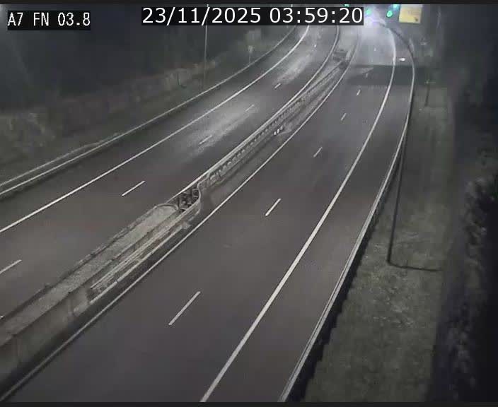 <h2>Caméra autoroute Luxembourg A7 - Passage à gibier Rëngelbour - direction Tunnel Stafelter</h2>