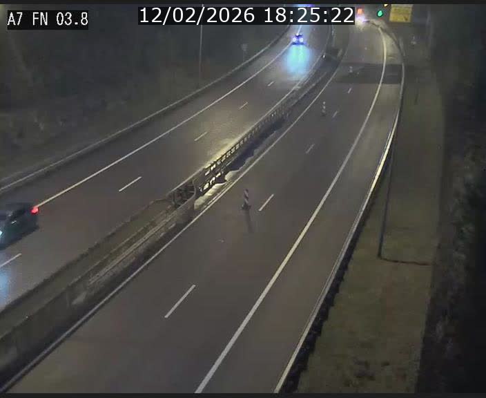 <h2>Caméra autoroute Luxembourg A7 - Passage à gibier Rëngelbour - direction Tunnel Stafelter</h2>