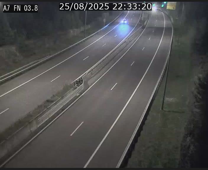 <h2>Caméra autoroute Luxembourg A7 - Passage à gibier Rëngelbour - direction Tunnel Stafelter</h2>