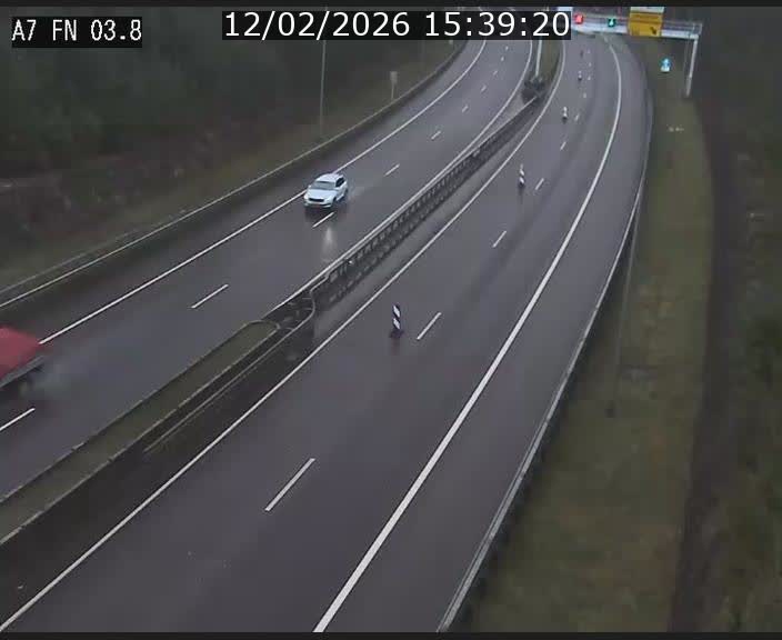 <h2>Caméra autoroute Luxembourg A7 - Passage à gibier Rëngelbour - direction Tunnel Stafelter</h2>