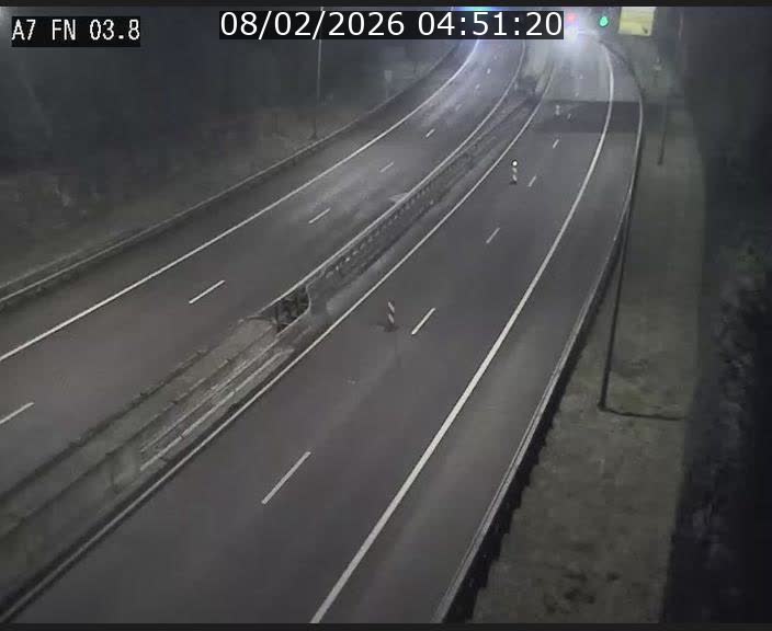 <h2>Caméra autoroute Luxembourg A7 - Passage à gibier Rëngelbour - direction Tunnel Stafelter</h2>