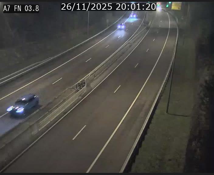 <h2>Caméra autoroute Luxembourg A7 - Passage à gibier Rëngelbour - direction Tunnel Stafelter</h2>