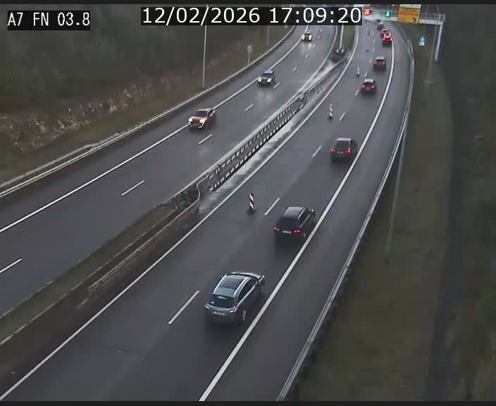 <h2>Caméra autoroute Luxembourg A7 - Passage à gibier Rëngelbour - direction Tunnel Stafelter</h2>