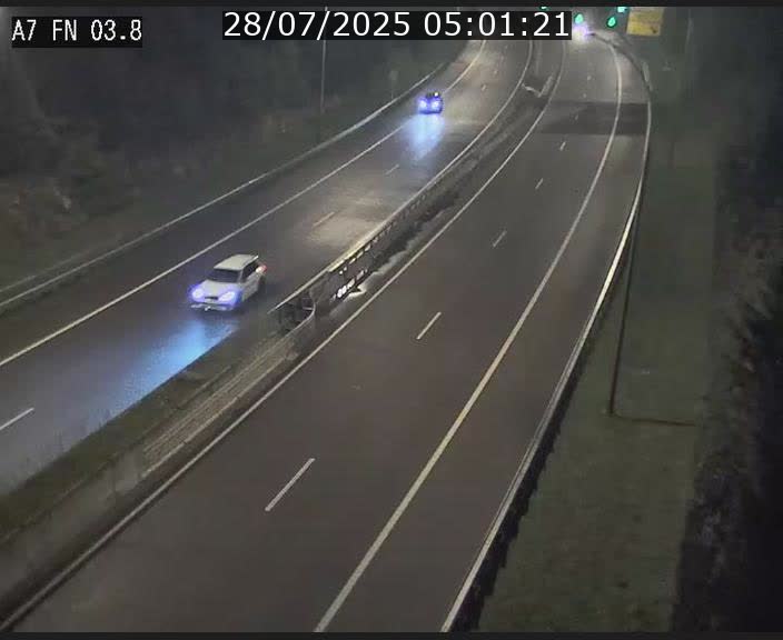 <h2>Caméra autoroute Luxembourg A7 - Passage à gibier Rëngelbour - direction Tunnel Stafelter</h2>