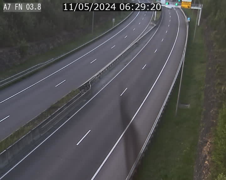 Caméra autoroute Luxembourg A7 - Passage à gibier Rëngelbour - direction Tunnel Stafelter