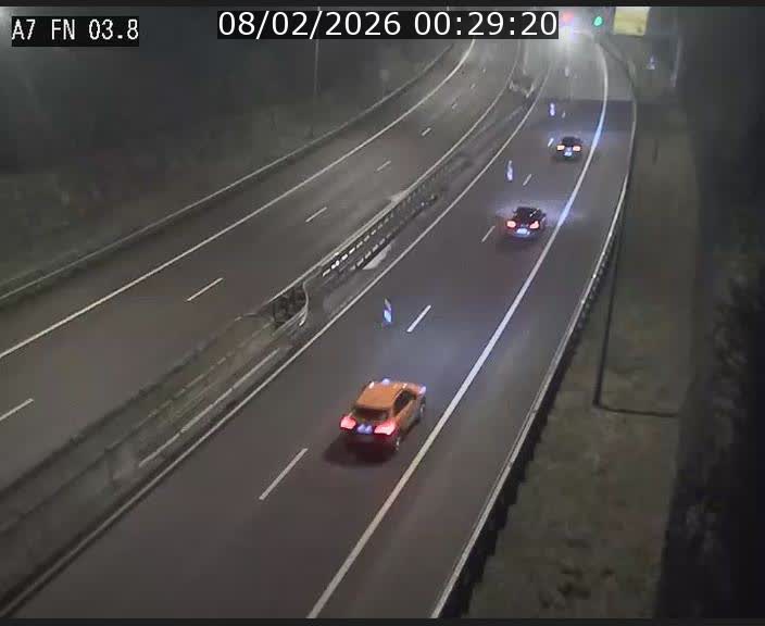 <h2>Caméra autoroute Luxembourg A7 - Passage à gibier Rëngelbour - direction Tunnel Stafelter</h2>