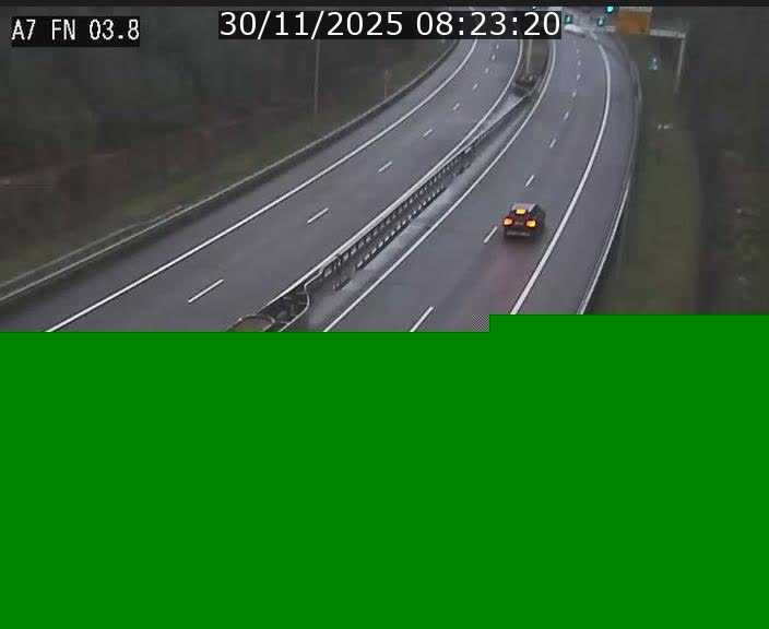 <h2>Caméra autoroute Luxembourg A7 - Passage à gibier Rëngelbour - direction Tunnel Stafelter</h2>