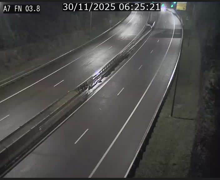 <h2>Caméra autoroute Luxembourg A7 - Passage à gibier Rëngelbour - direction Tunnel Stafelter</h2>
