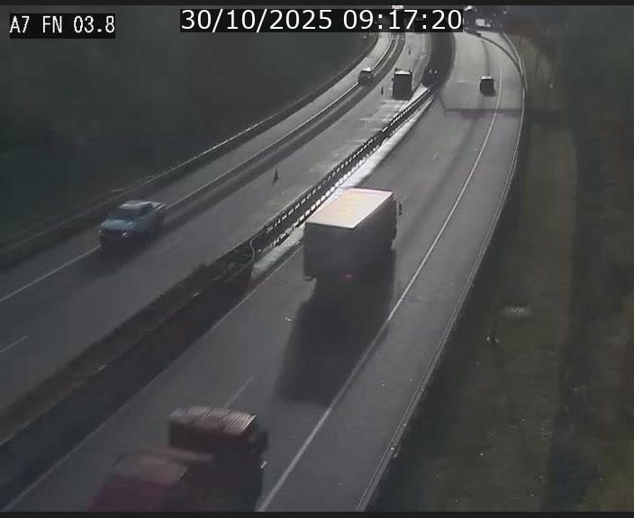 <h2>Caméra autoroute Luxembourg A7 - Passage à gibier Rëngelbour - direction Tunnel Stafelter</h2>