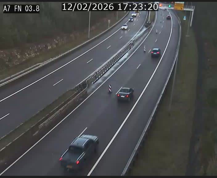 <h2>Caméra autoroute Luxembourg A7 - Passage à gibier Rëngelbour - direction Tunnel Stafelter</h2>