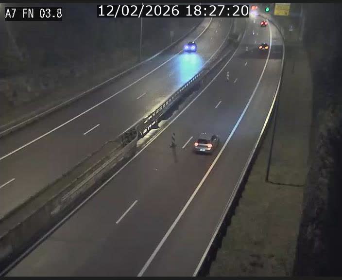 <h2>Caméra autoroute Luxembourg A7 - Passage à gibier Rëngelbour - direction Tunnel Stafelter</h2>