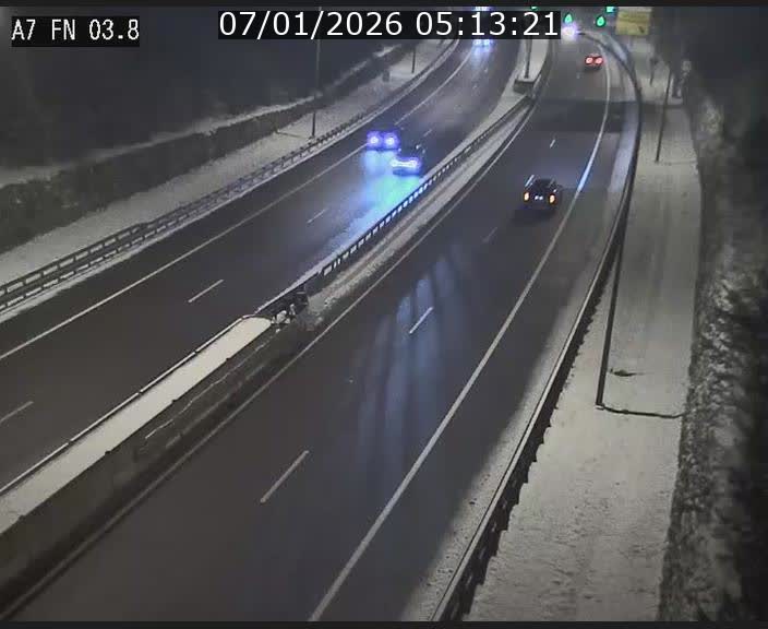 <h2>Caméra autoroute Luxembourg A7 - Passage à gibier Rëngelbour - direction Tunnel Stafelter</h2>