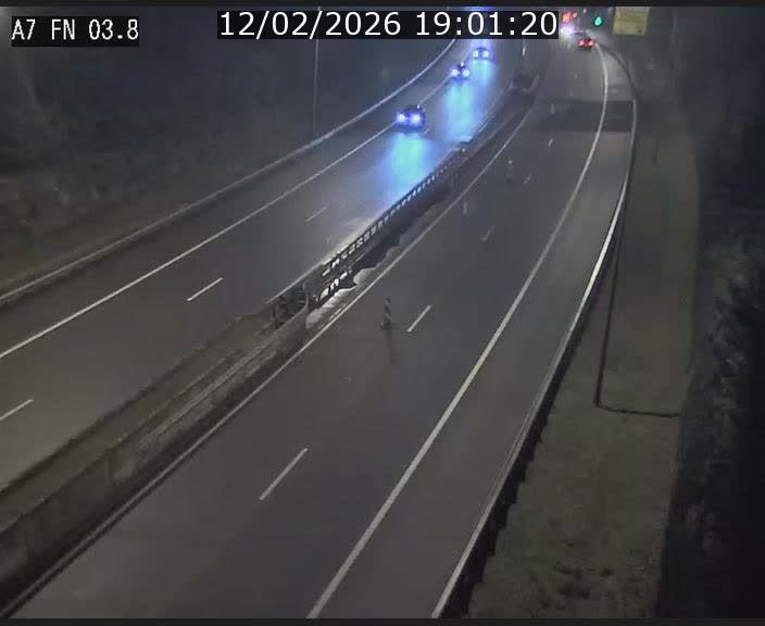 <h2>Caméra autoroute Luxembourg A7 - Passage à gibier Rëngelbour - direction Tunnel Stafelter</h2>