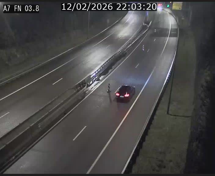 <h2>Caméra autoroute Luxembourg A7 - Passage à gibier Rëngelbour - direction Tunnel Stafelter</h2>