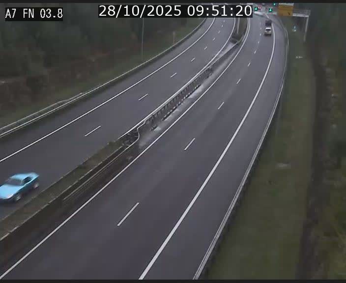 <h2>Caméra autoroute Luxembourg A7 - Passage à gibier Rëngelbour - direction Tunnel Stafelter</h2>