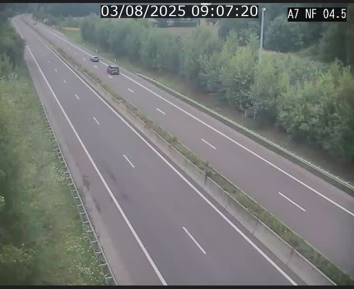 <h2>Caméra autoroute Luxembourg A7 - Passage à gibier Rëngelbour - direction Tunnel Grouft</h2>