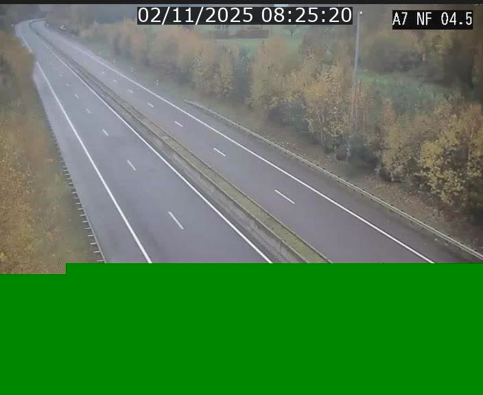 <h2>Caméra autoroute Luxembourg A7 - Passage à gibier Rëngelbour - direction Tunnel Grouft</h2>