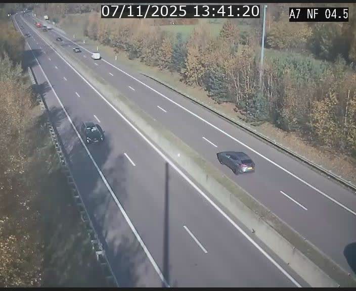<h2>Caméra autoroute Luxembourg A7 - Passage à gibier Rëngelbour - direction Tunnel Grouft</h2>