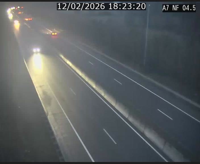 <h2>Caméra autoroute Luxembourg A7 - Passage à gibier Rëngelbour - direction Tunnel Grouft</h2>