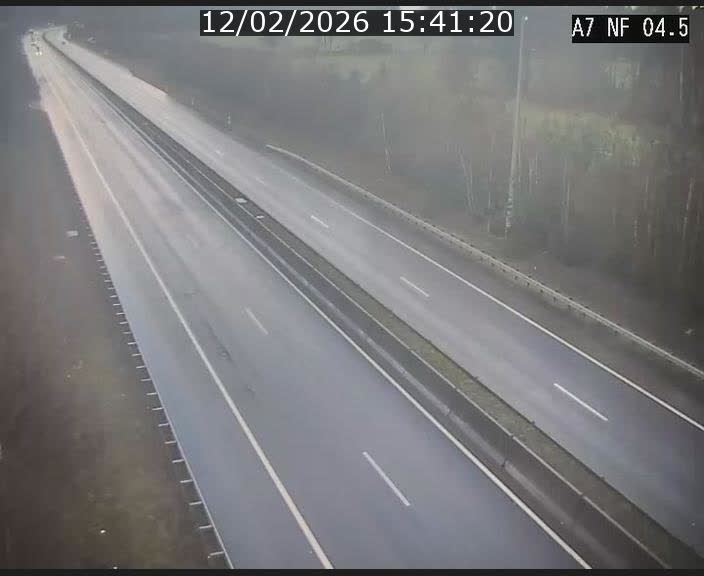 <h2>Caméra autoroute Luxembourg A7 - Passage à gibier Rëngelbour - direction Tunnel Grouft</h2>