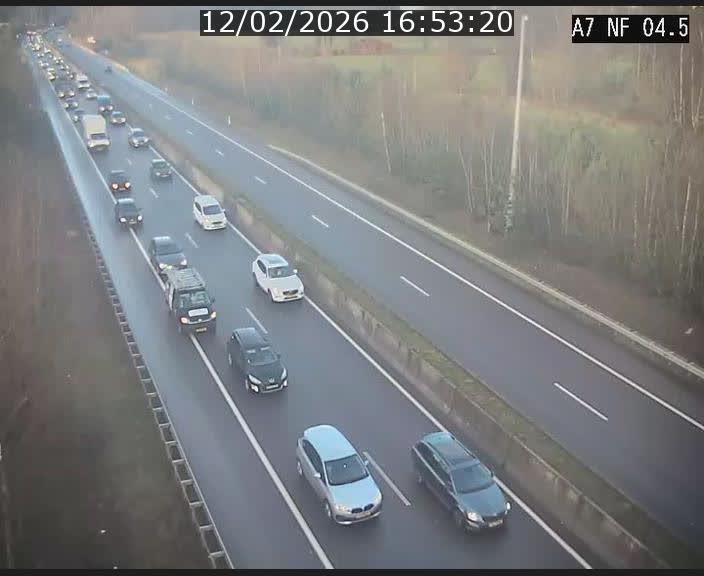 <h2>Caméra autoroute Luxembourg A7 - Passage à gibier Rëngelbour - direction Tunnel Grouft</h2>