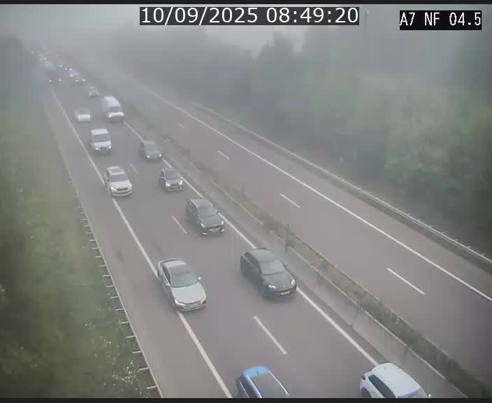 <h2>Caméra autoroute Luxembourg A7 - Passage à gibier Rëngelbour - direction Tunnel Grouft</h2>