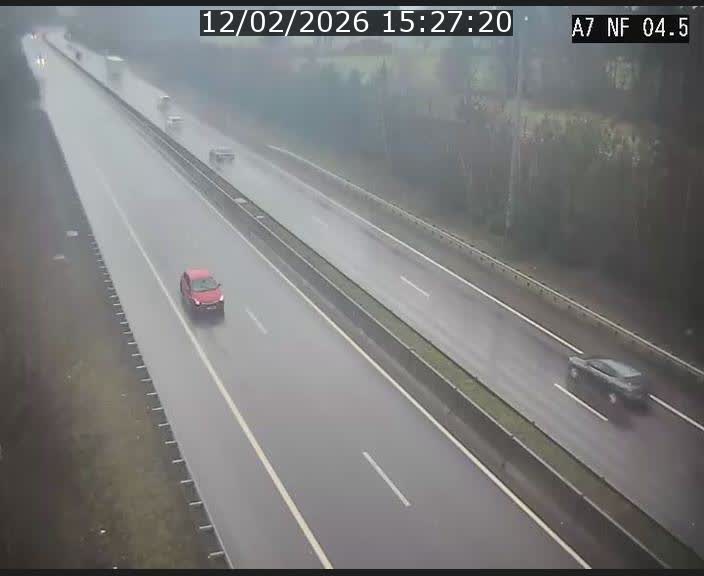 <h2>Caméra autoroute Luxembourg A7 - Passage à gibier Rëngelbour - direction Tunnel Grouft</h2>