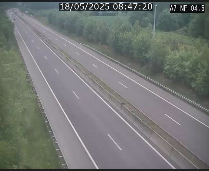 <h2>Caméra autoroute Luxembourg A7 - Passage à gibier Rëngelbour - direction Tunnel Grouft</h2>