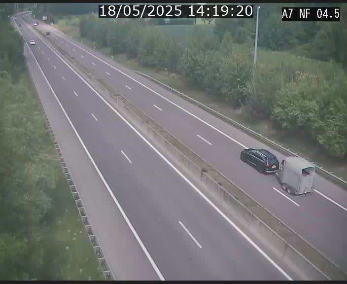 <h2>Caméra autoroute Luxembourg A7 - Passage à gibier Rëngelbour - direction Tunnel Grouft</h2>